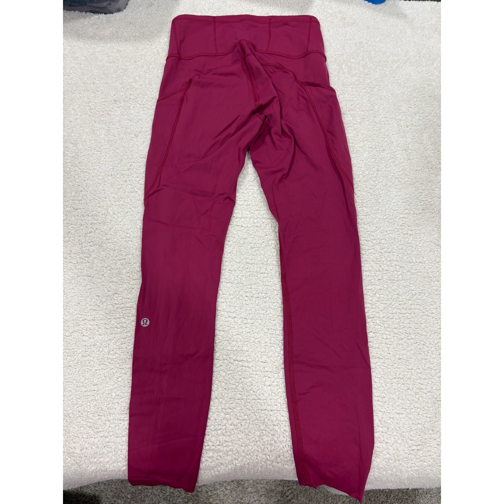 Lululemon Fast & Free 7/8 Tight II *Nulux 25" Star Ruby Violet Red Size 4 - Picture 2 of 7
